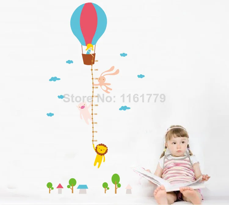 Free shipping Removable wall stickers Hot air balloon home decals for kids room JM8264 | Дом и сад