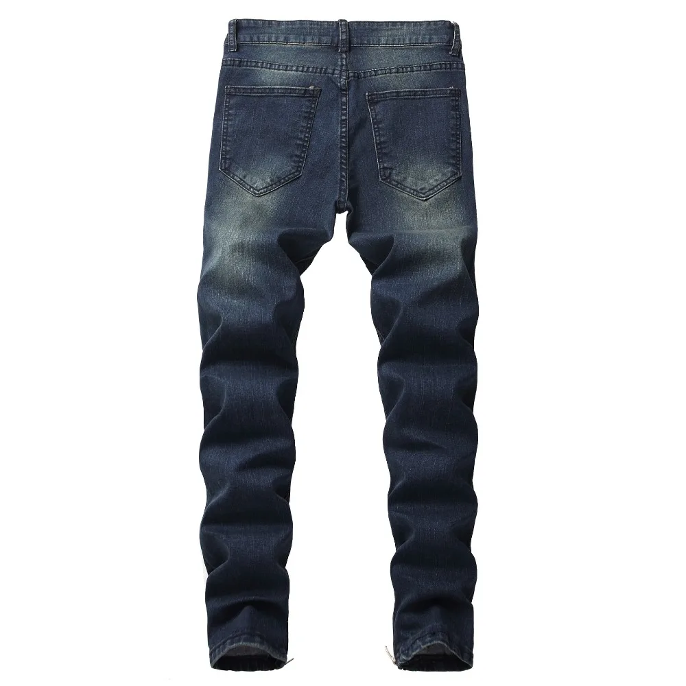 REPPUNK мужские джинсы новые узкие брюки с дырками джинсовые Эластичные Обтягивающие хлопковые мужские уличная одежда в стиле хип-хоп индивидуальные мужские джинсовые брюки