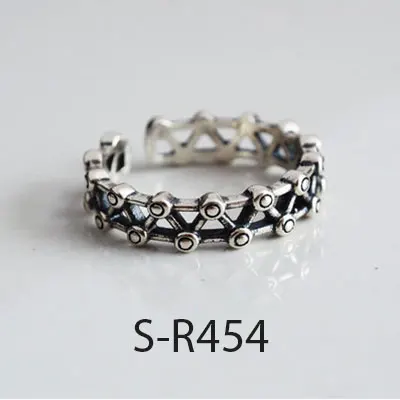 ANENJERY, Ретро стиль, ручная работа, 925 пробы, серебряные кольца для мужчин и женщин, размер 18 мм, регулируемые тайские серебряные кольца, индивидуальная S-R445