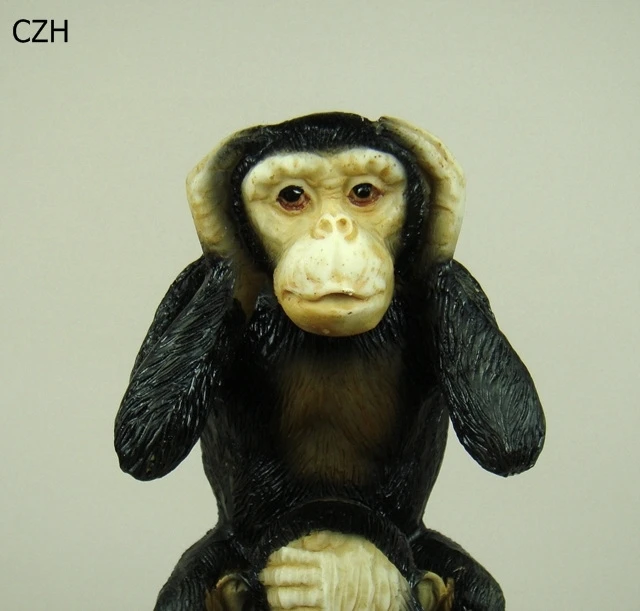 Милая Статуэтка Шимпанзе из полирезины ручной работы, миниатюрное украшение для дома, искусство и ремесло, дикое животное, украшение, подарок, аксессуары