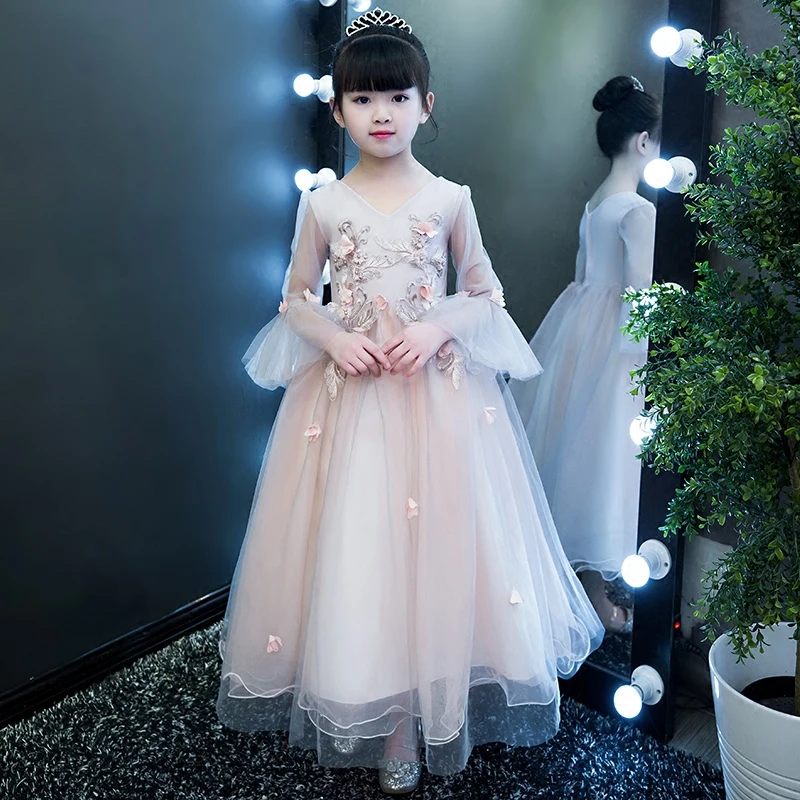 New Sring Children Dresses For Girls Kids Formal Wear Princess Dress For Baby Girl 5~13Years Birthday Wedding Formal Party Dress