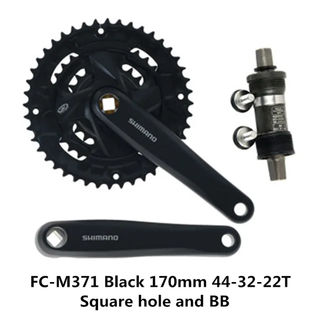 Абсолютно подлинный SHIMANO FC-M371/FC-M391 горный велосипед квадратное отверстие/spline Звездочка 9/27 скорость 170 мм 44-32-22T шатун