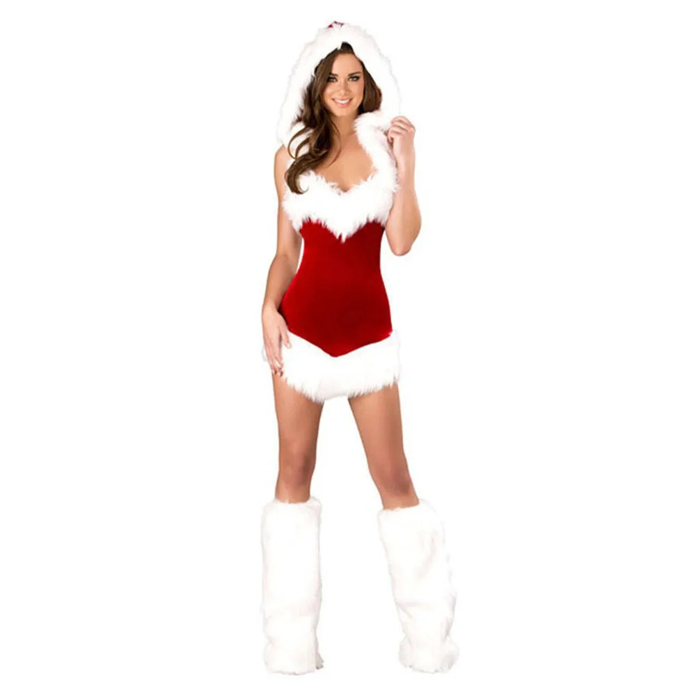 Женские сексуальные рождественские праздничные костюмы для косплея, женские костюмы из чистого Красного вельвета на Хэллоуин, униформа для ролевых игр для взрослых, Санта Клаус