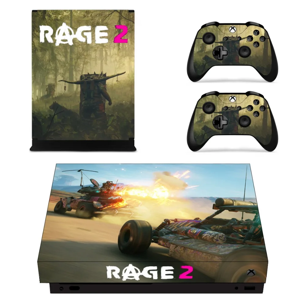 Игра Rage 2 наклейка на кожу для Microsoft Xbox One X консоль и 2 контроллера для Xbox One X скины стикер s винил
