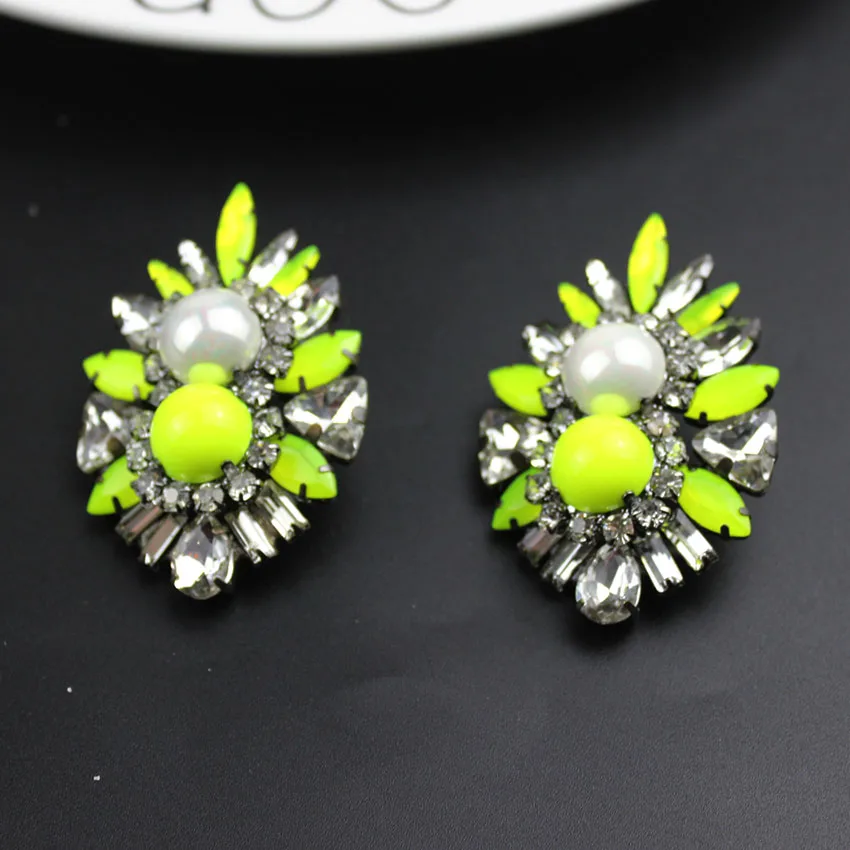 

New Baroque retro court fashion earrings shourouk style all crystal pearl earring design statement shourouk Earrings 469