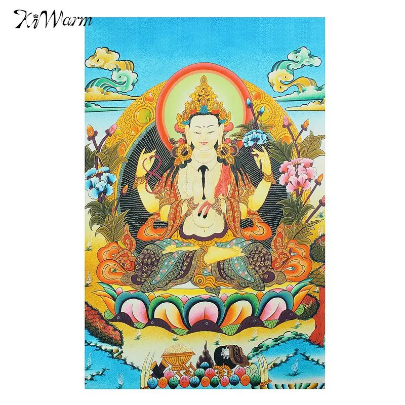 36 &quotтибетская шелковая вышивка 4 руки Chenrezig богиня Будды Bodhisattva Thangka Thanka