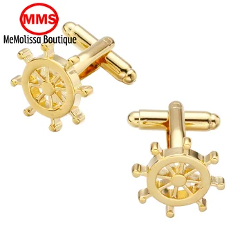

MeMolissa Men's shirts Cufflinks high-quality copper material The Golden Anchor Cufflinks