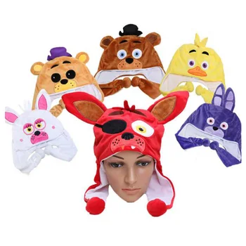 

6styles FNAF Mangle Foxy Plush Hat Freddy Fazbear Bonnie Chica Five Nights At Freddy's Winter Warm Cap Toys juguetes de peluche