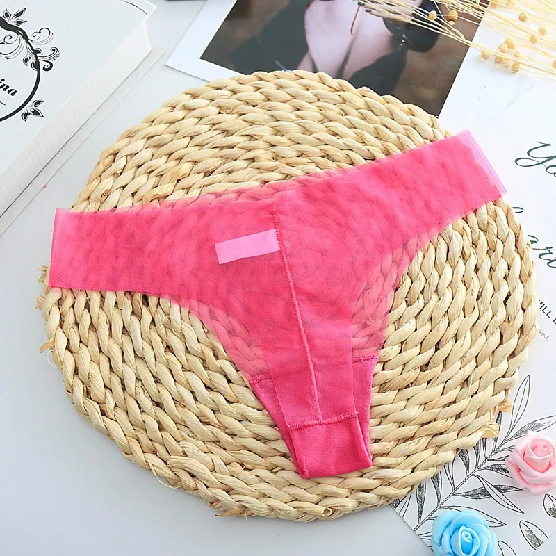 2019 New Full Transparent Panties Women Sexy Seamless Briefs Ladies Solid Thin Thongs and G-string Mesh Lace Underwear (10)