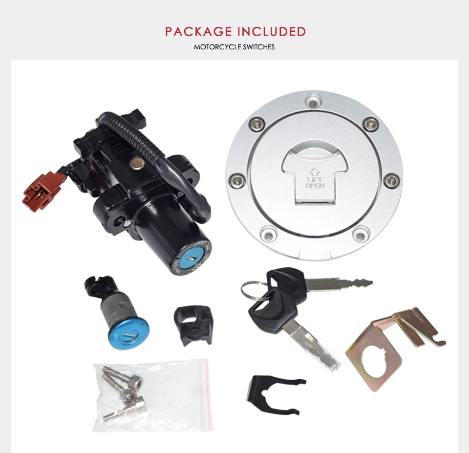 For Honda CBR1000RR 08-16 CBR600RR 07-16 Ignition Switch Seat Gas Cap Lock Key