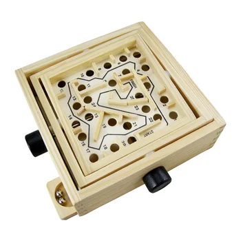 

Antistress Labyrinth Toy Handcrafted Kids Adults Wooden Maze Board Intellectual Traditional Balance 3D Moving Balls Desktop Game