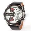 5.6cm Cool Big Case Mens Watches Man Top Luxury Brand OULM Quartz Watch For Men Dual Times Military relogio masculino Male Clock 1