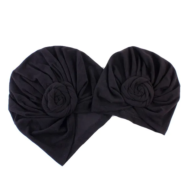 1 Set Black Nachakaite/одинаковая шапка для мамы и дочки; модный однотонный связанный шарф; накидка; головной убор для мамы и дочки - Цвет: 1 Set Black
