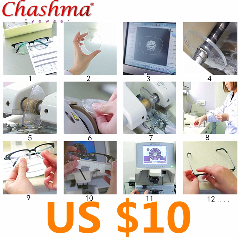 

Professional prescription glasses installation customization Lens cutting is mounted on the frame