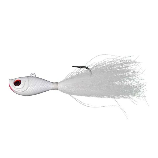 1/2oz 1oz 2oz 3oz 4oz 6oz 8oz bucktail jigs 2 цвета 3D глаза светящиеся морская большая игра bucktail рыболовные приманки - Цвет: 1 piece 2oz white