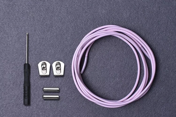 Pink 1 пара шнурков для обуви без завязок, эластичные круглые шнурки с металлической пряжкой, для детей и взрослых, быстро тянущиеся кроссовки, шнурки для обуви, шнурки для обуви - Цвет: Pink