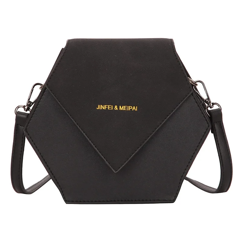 

New Arrrival Women Bag New Hexagonal Magnetic Buckle Small Square Bag PU Leather Shoulder Strap Crossbody Slung Handbag
