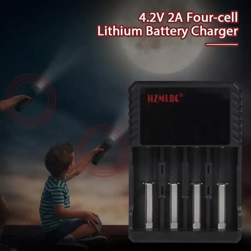 

Smart Battery Charger Charging Hub for Rechargeable Li-ion Batteries 26650 18650 Output 4.2V 2A Charging Time 3 to 5 hours