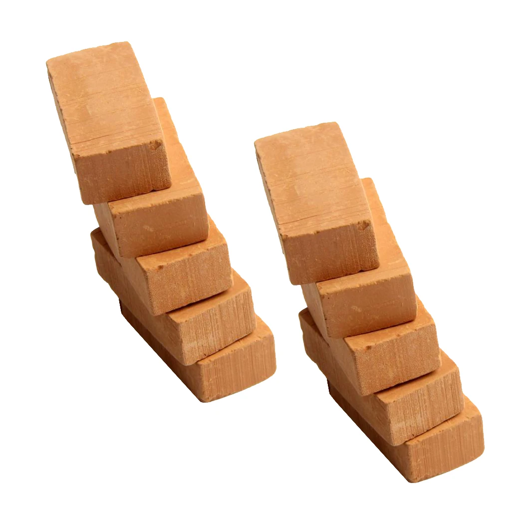 10 Pieces Simulation Porcelain Brick Model Red For Architecture Building Accessories Decor Ornaments, 30 x 15 x 10mm