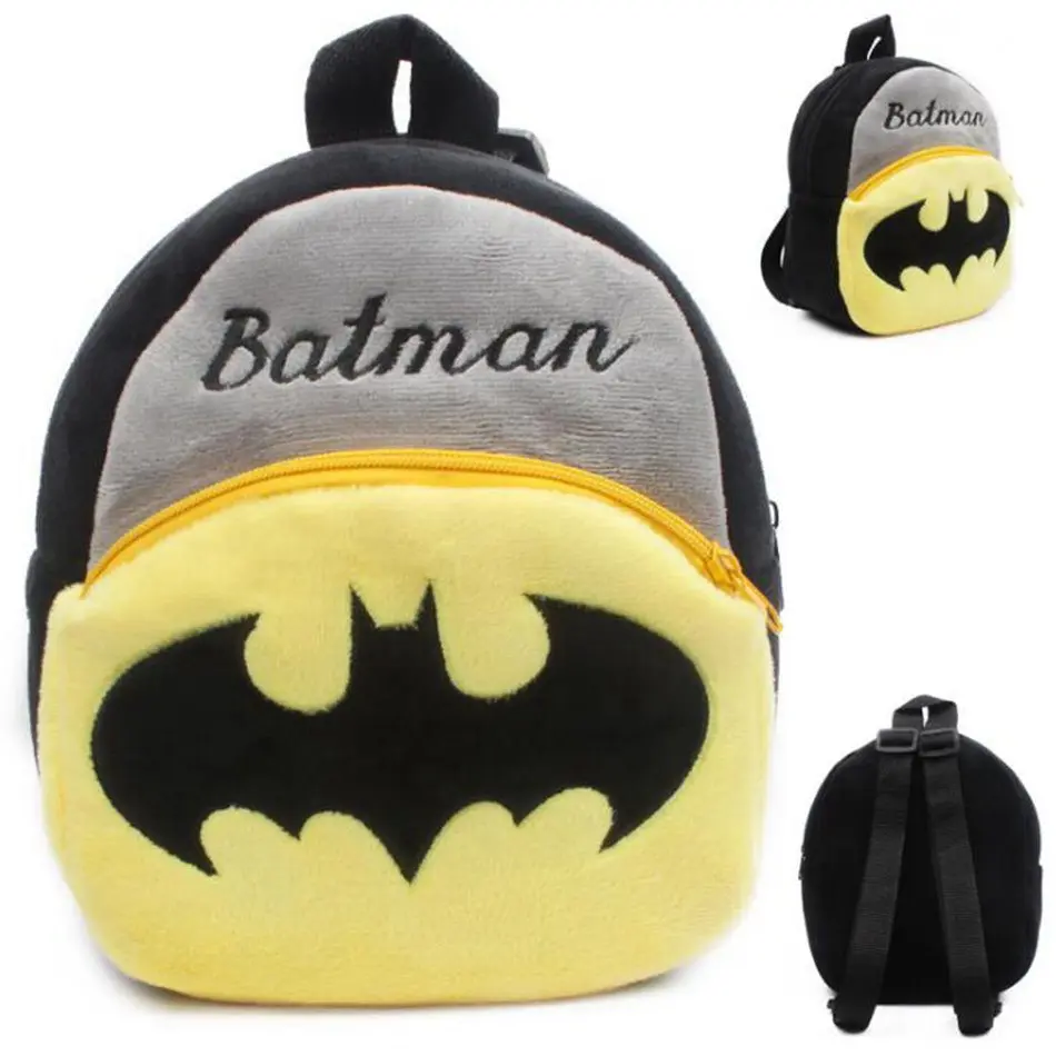

Cartoon Kids Plush Backpacks Mini School Bag Boy Schoolbag Batman Convenient Cute Soft Baby Bags