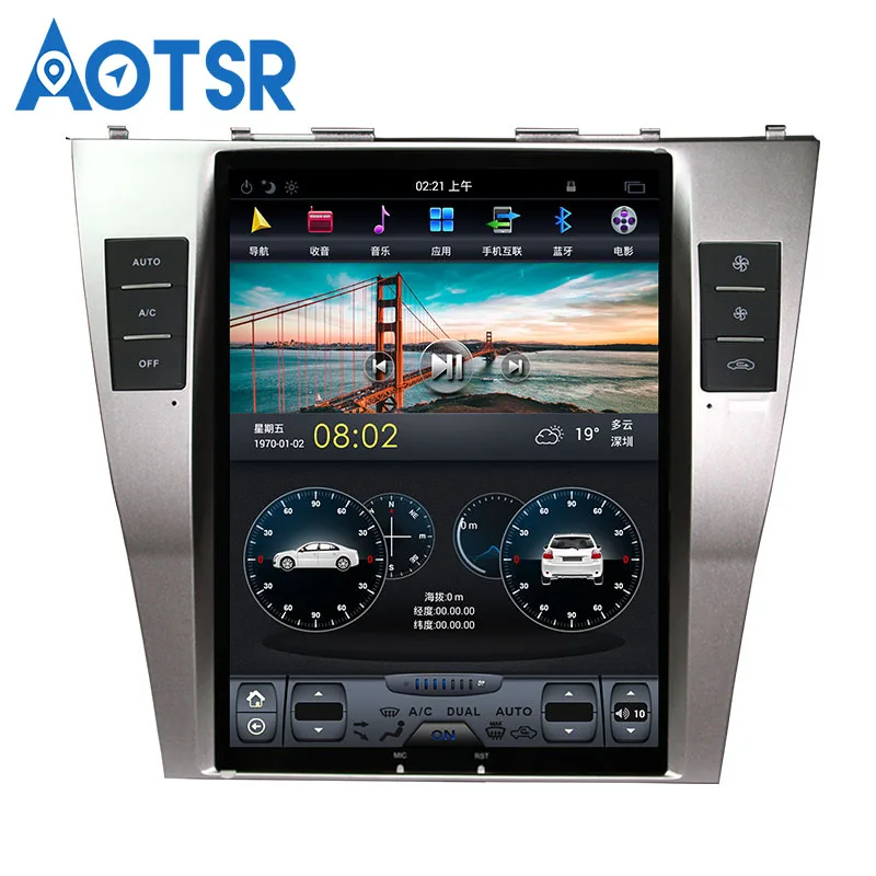 Best Car Video Players Android 8.1 Tesla style Car GPS Trackers For TOYOTA CAMRY 2007-2011 car dvr camera tape radio unit radio car 5