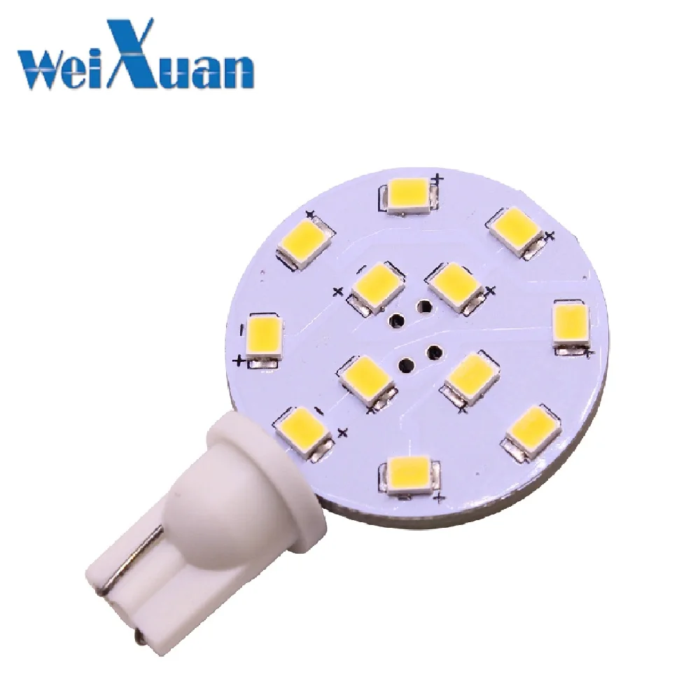 W5W T10 светодиодный свет 2 Вт AC12V 2835 Клин лампа белый/теплый белый для RV прицеп дом на