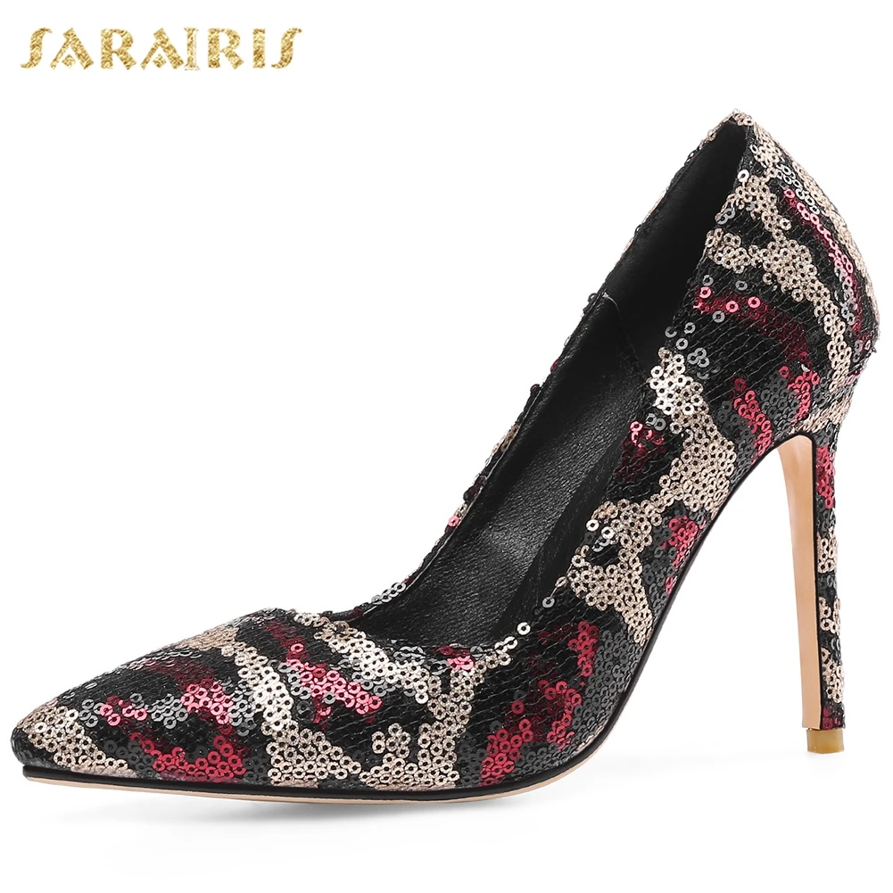

Sarairis Fashion New Hot 2019 Large Size 33-43 Pointed Toe Mix Color Elegant Shoes Woman Pumps Party Wedding Pumps Female