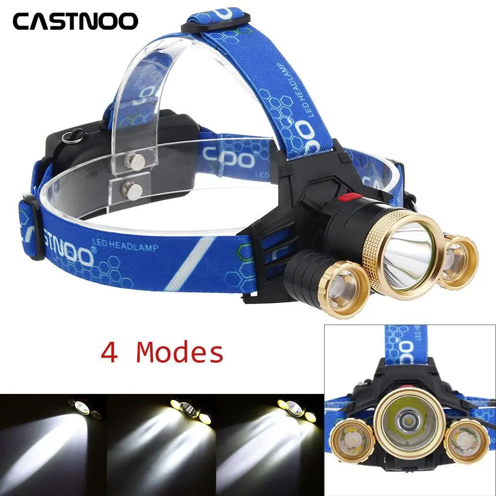 

CASTNOO 50000 Lumens T6 3 LED Head Light Lamp Waterproof Camping Torch