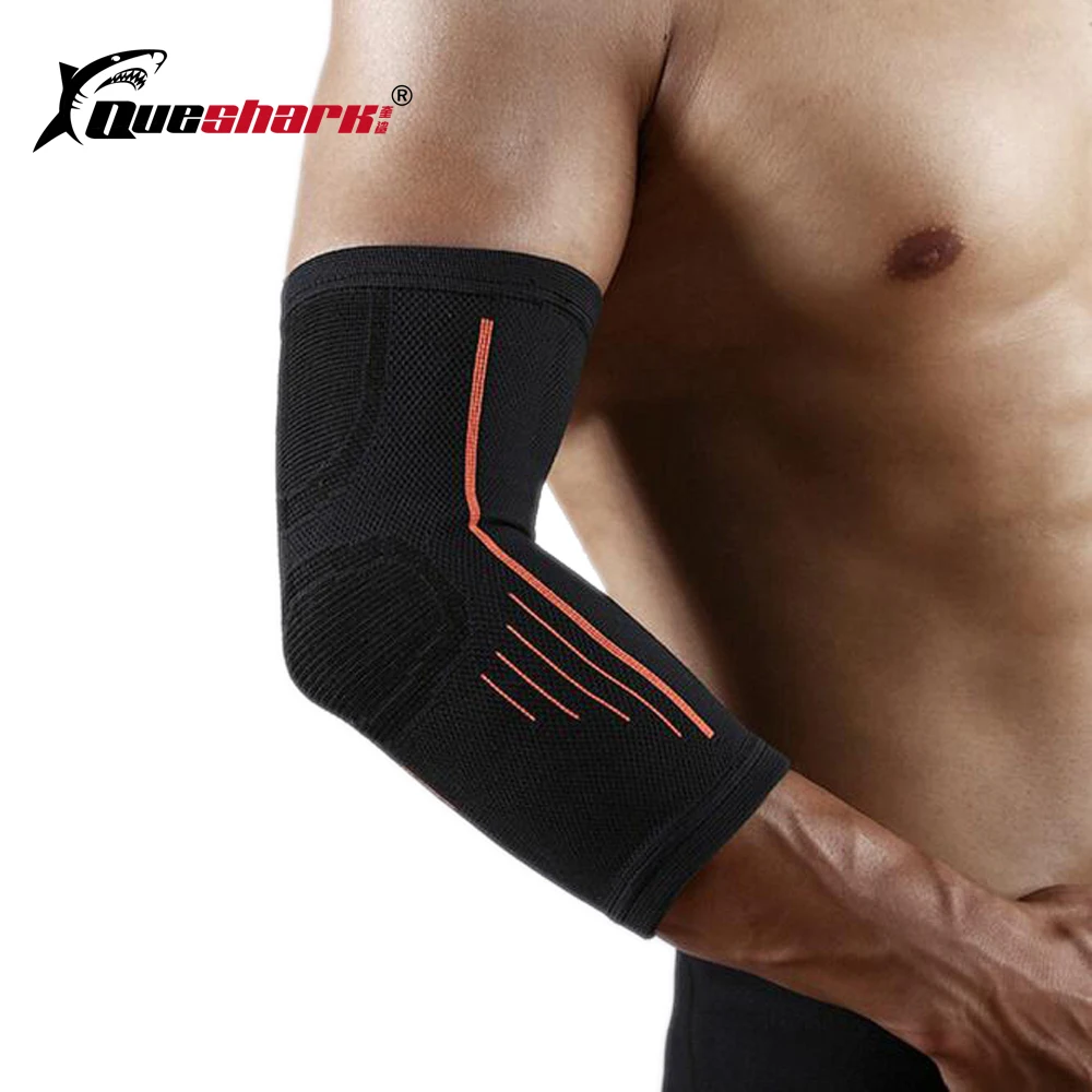 

QUESHARK 1 Piece Nylon Compression Sports Basketball Elbow Pads Volleyball Tennis Arm Sleeve Warmers Elbow Support Brace