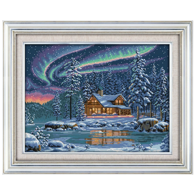 

The Aurora Borealis Patterns Counted Cross Stitch 11CT 14CT Cross Stitch Set Wholesale Cross-stitch Kits Embroidery Needlework