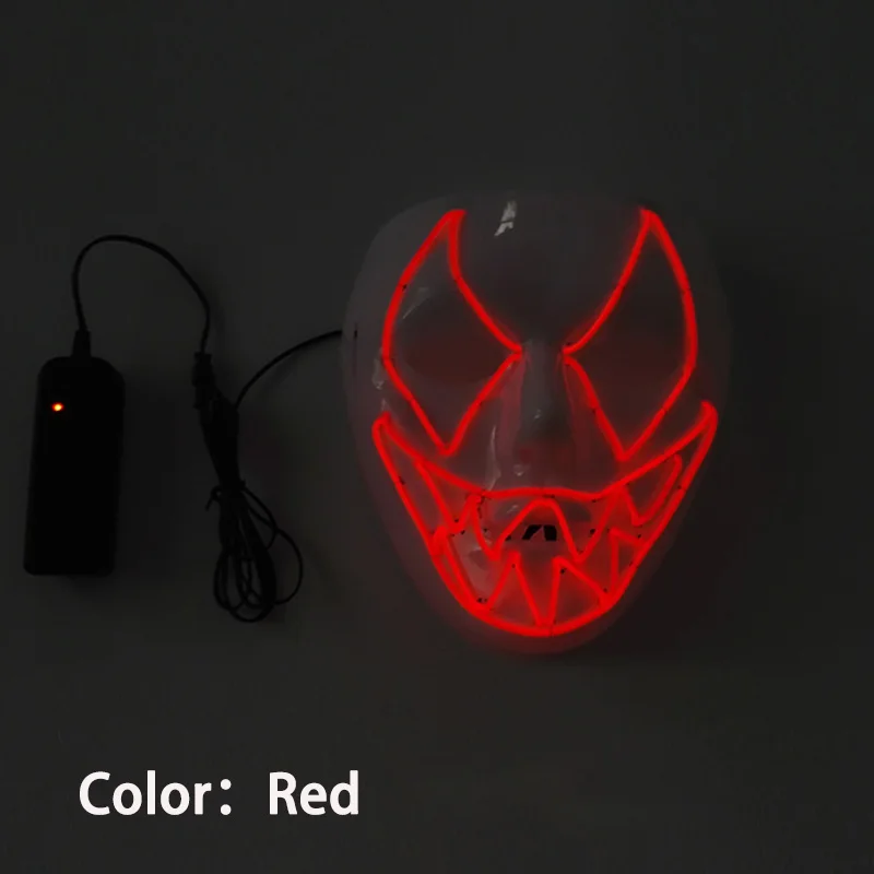 EL wire маска светильник неоновый светодиодный маска для Хэллоуина завтра земля страшный косплей маски для вечеринки от 3V устойчивый на водителя - Цвет: type 01