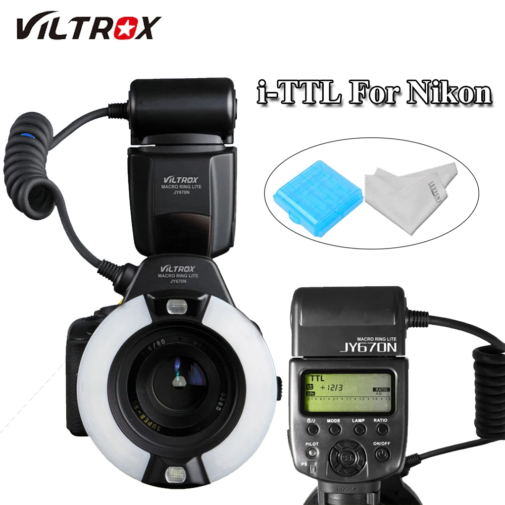 Viltrox JY 670N Macro Ring Flash for nikon DSLR Camera Close Up LED TTL