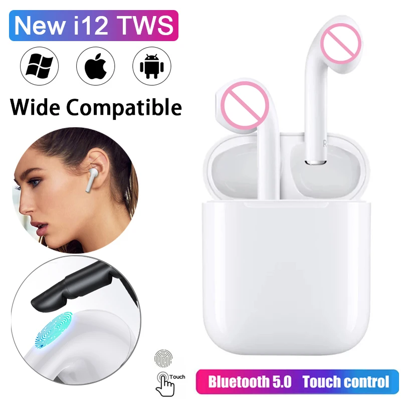 

Original i12 TWS Wireless Headphones Bluetooth Earphone Air Sport Sweatproof Touch Control Portable in ear Earbuds for xiaomi
