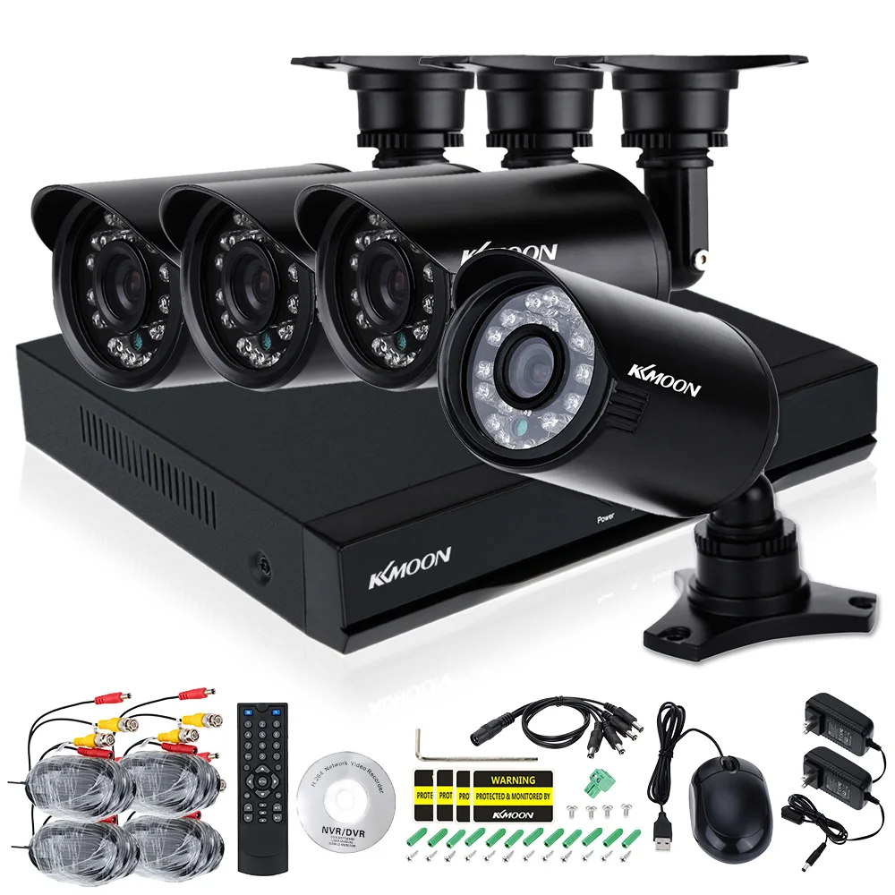KKMOON 4CH HDMI 960H DVR 4pcs 800TVL IR Waterproof CCTV Camera Motion Detection Home Security System Video Surveillance Kit