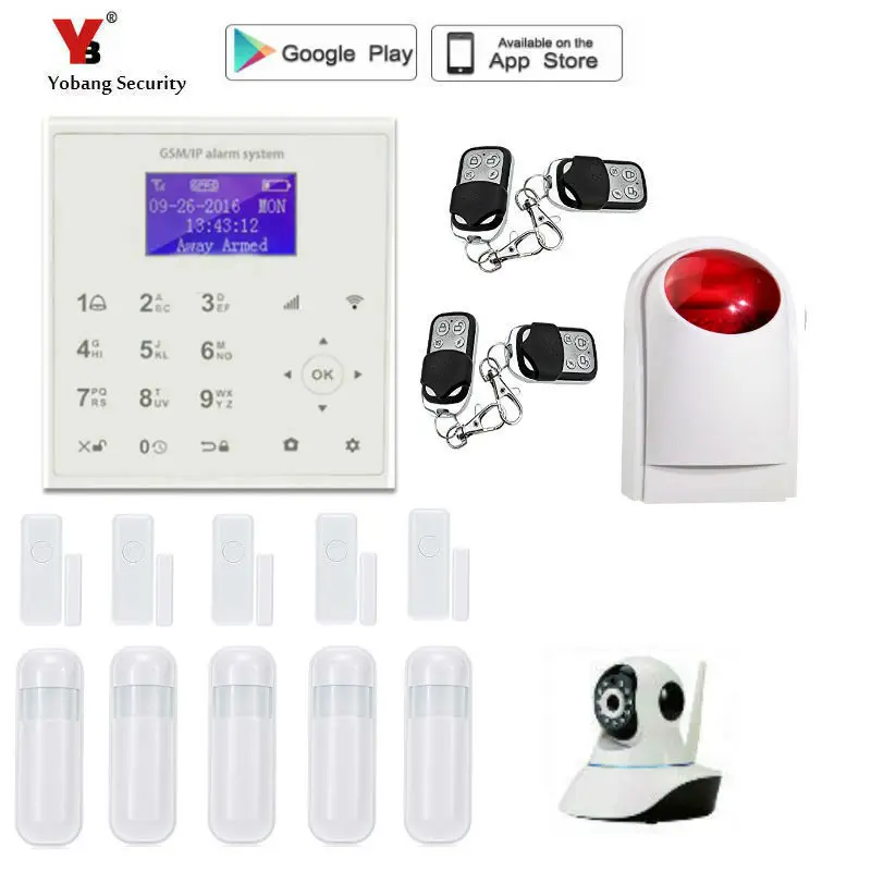 

Yobang Security WIFI gsm alarm system Touch Keyboard IOS Android APP 433MHz Home Burglar Wifi/GSM/GPRS/SMS Alarm System