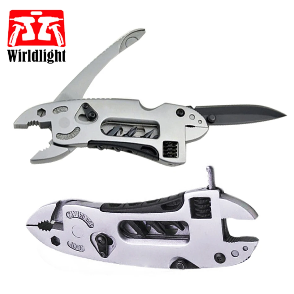 

Outdoor Multi tool crimping Pliers Pocket Knife Screwdriver Set Kit Adjustable Wrench Jaw Spanner Repair Survival MultiTools