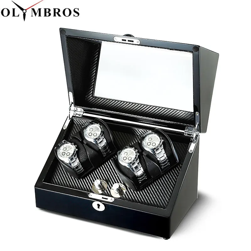 

Wooden Carbon Fiber Watch Accessories Box Watch Winder Case For Rotator Watches Storage Movement Rotator Boxes Winders