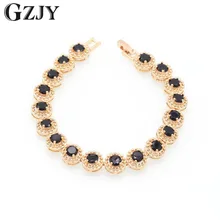 GZJY модный цвет шампанского Золотой Круглый Многоцветный браслет с цирконом для женщин наручные вечерние аксессуары ювелирные изделия 8 цветов s
