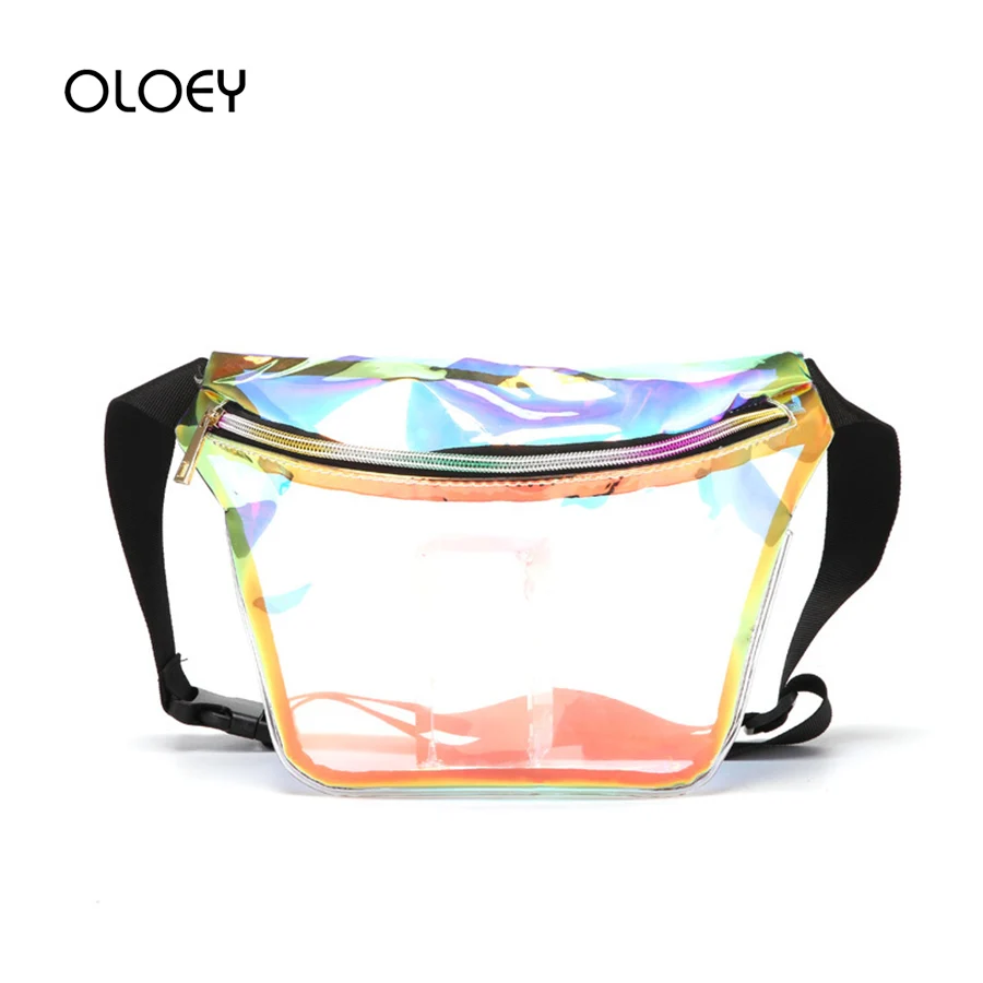 

Clear PVC Transparent Fanny Pack for Women Sturdy Waist Bag Girls Crossbody PVC Laser Shoulder Messenger Bags Bolsa Femenina Sac