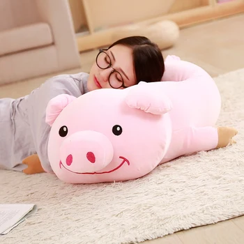 

1pc 50cm Lovely Stumbling Pink Smilling Pig Soft Stuffed Plush Toy Cushion Pillow Sofa Bedroom Kawaii Child Kids Baby Cute Gift