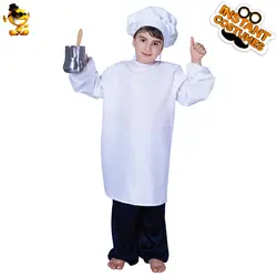 DSPLAY/милый костюм повара для мальчиков, детский белый халат, нарядный костюм, костюмы на Хэллоуин, Рождество, карнавал Вечерние