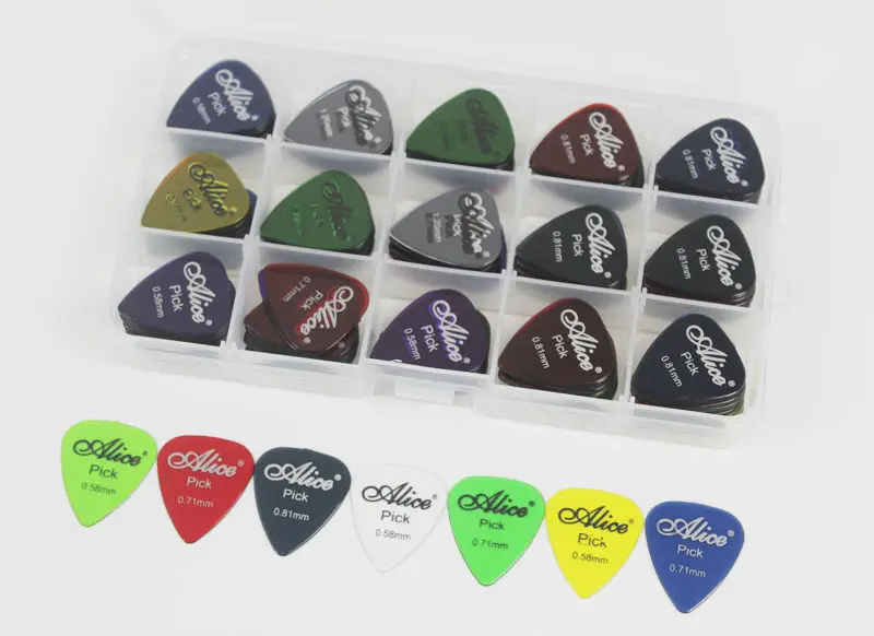 Чехол для гитары Alice Long Life Clear 100 шт. медиатор 0 58 мм/0 71 81 мм + 15 ячеек|picks plectrums|guitar pick