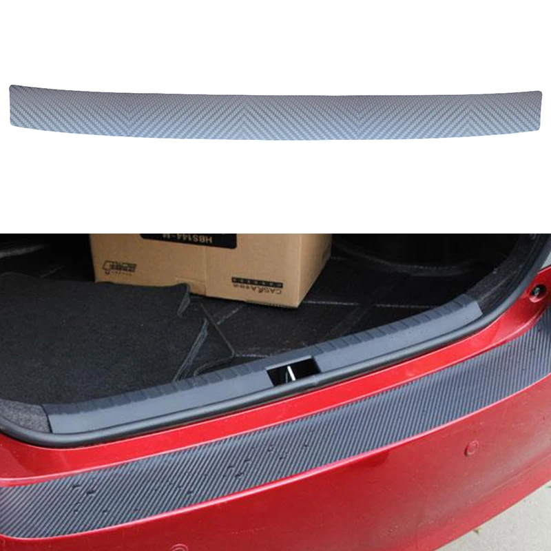 

Auto Car Rear Bumper Sill Protector Plate Carbon Fiber Vnyl Cover Sticker For MAZDA CX-5 CX-7 ATENZA New Carbon Fiber Vnyl