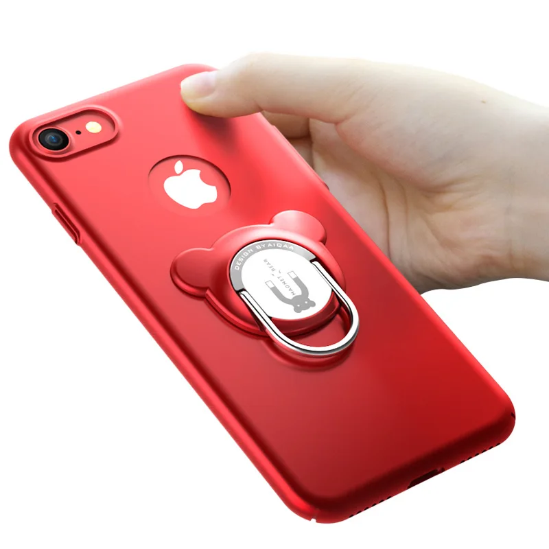 Магнитное кольцо чехол для iPhone 6/6 S 6 Plus 7/7 8/8 x из трех частей PC Новинка 2017 случае |