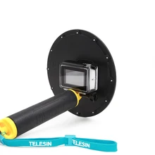 Original Lente TELESIN 6 Domo Impermeable Puerto Vivienda Cúpula de la Capilla caso de la cubierta + pistola tigger para xiaomi yi xiaoyi 4 k xiaoyi 2 cámara