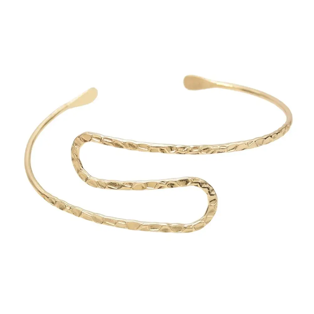 Gold Color Egypt Swirl Snake Arm Cuff Armlet Armband Big Wide Bangle Bracelet Cuff Indian Jewelry Pulseiras Women Men bangle bracelet