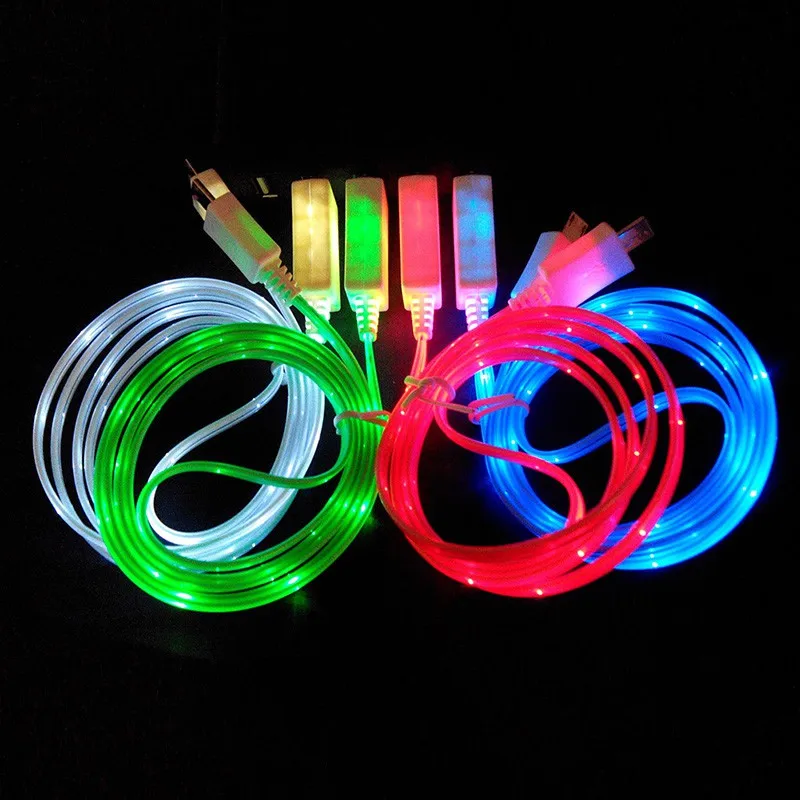 

1M Colorful LED Light Luminous Phone Charger Charging Data Sync Transfer Line Cord Cable Wire for Android Phone Micro USB