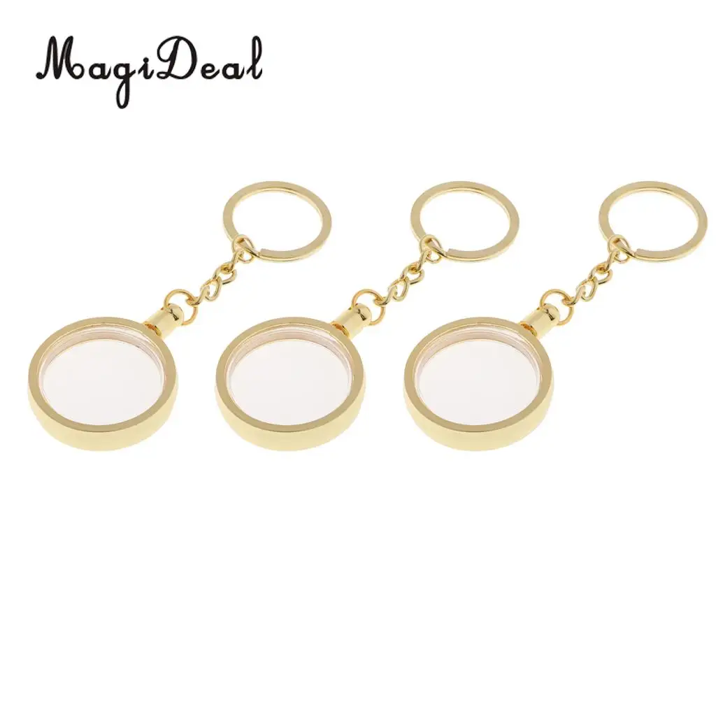 3x Coin Holder Keychain 30mm Souvenir Commemorative Coin Keyring Collection Boxes Portable