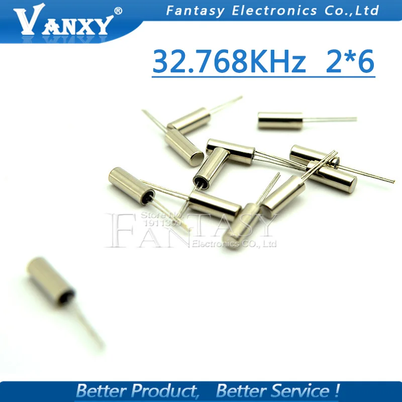 

20pcs 2*6 32.768KHz Error 20ppm 32.768K 12.5pF Cylinder quartz resonator