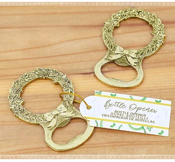 

100PCS Wedding Party Souvenirs Vintage Gold Garland Shape Design Beer Bottle Opener Wedding Gift for Guest
